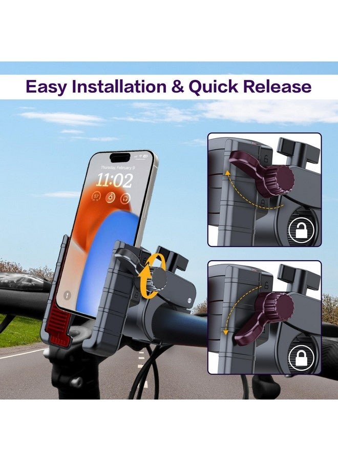 Beauenty Bike Phone Mount Holder, [Camera Friendly] Motorcycle Phone Mount for Electric Scooter, Mountain, Dirt Bike and Motorcycle - 360° Rotate Suitable for iPhone & Android Smartphones from 4.5-7.0 inches - Image 2