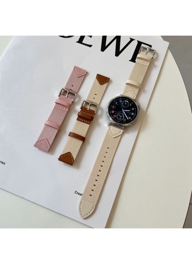 Generic For huawei Watch GT5/4pro Watch Strap Official Same Knitted Nylon Pin Buckle Strap 18MM-Color:Pink-Specifications:18mm Universal  - Image 2