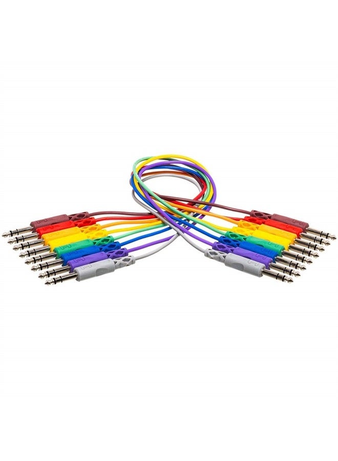 Hosa CSS-845 18-inch 1/4" TRS Balanced Patch Cables 8-Pack - Image 1