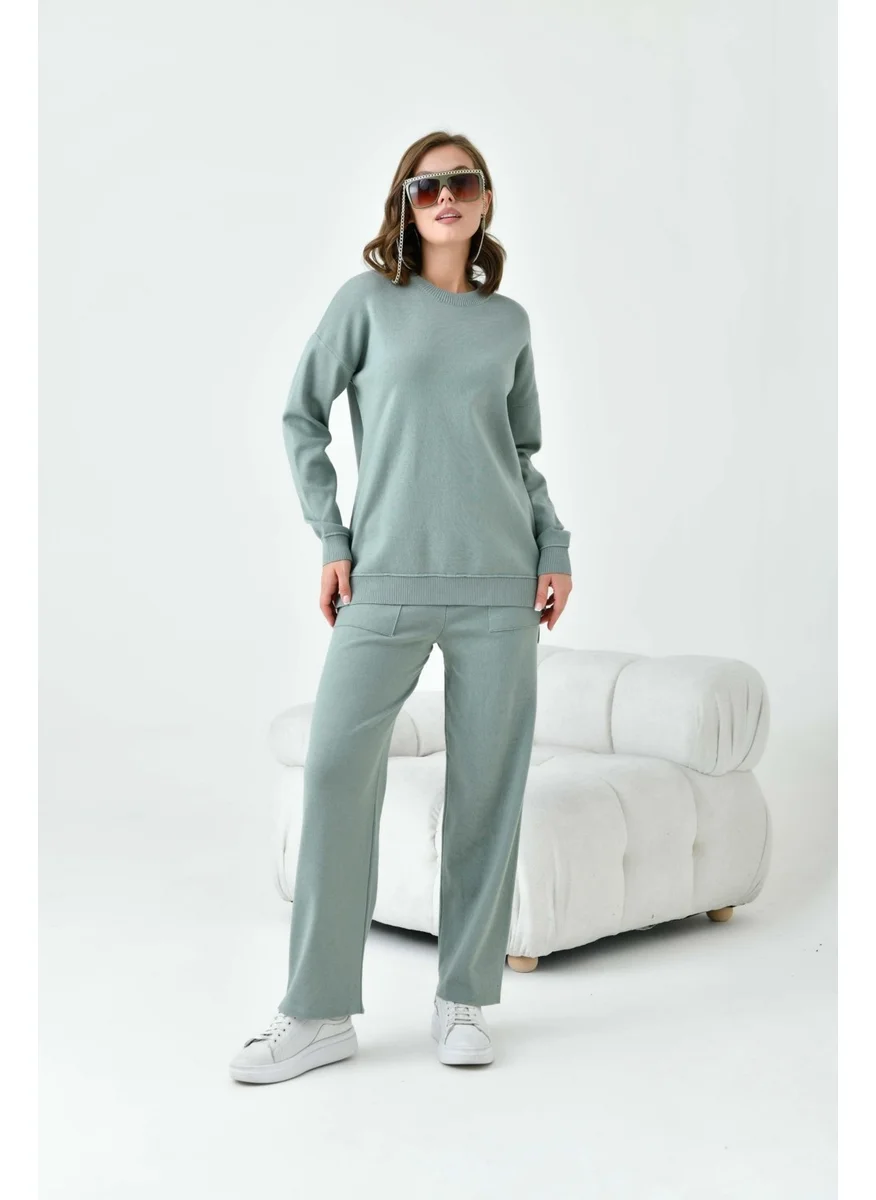 جارمي Women's Plain Basic Two Piece Set Mint