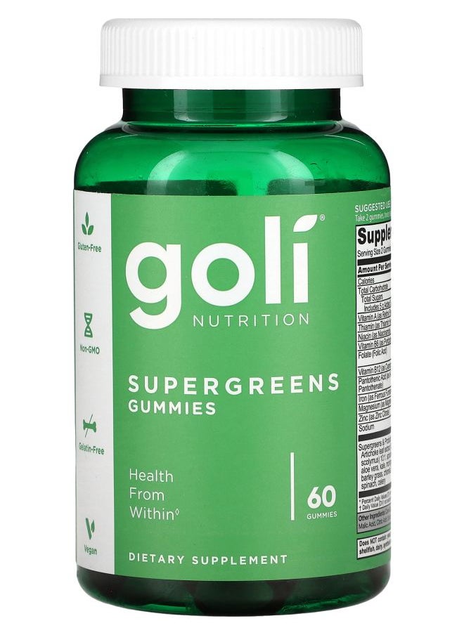 Goli Nutrition Supergreens Gummies  60 Gummies 