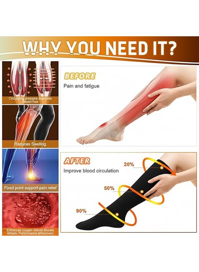 جوارب ضغط متدرجة للنساء والرجال جوارب طويلة للركبة للسفر والمشي لمسافات طويلة والجري - Image 3