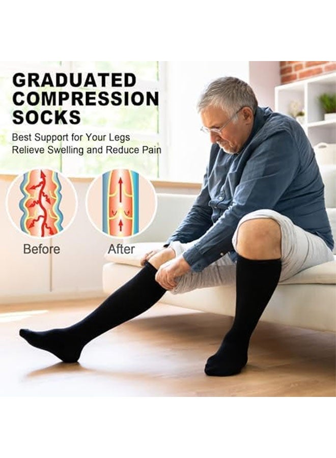 جوارب ضغط متدرجة للنساء والرجال جوارب طويلة للركبة للسفر والمشي لمسافات طويلة والجري - Image 2
