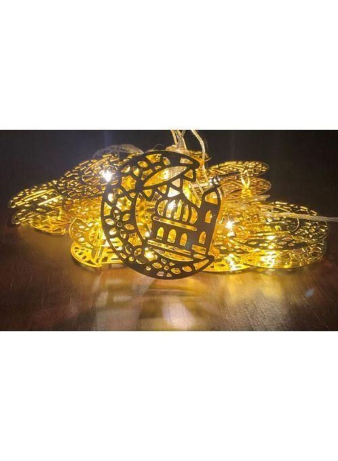 أضواء زينة رمضانية على شكل تماثيل مسجد وهلال معدنية معلقة - Image 4