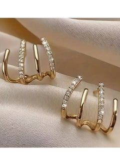 Home Clearance Sale 1 Pair Elegant & Simple U-Shaped Earrings, Women's Fashion Studs, Zinc Alloy with Stainless Steel Posts, All-Season Versatile Jewelry Accessory for Daily & Celebration Wear  - Image 3