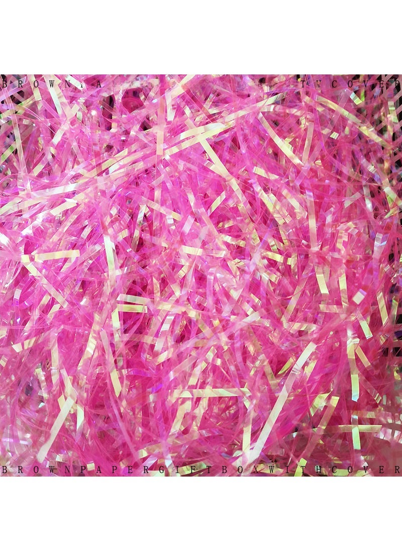 Generic - Magic color raffia grass shredded paper silk filler factory wholesale gift box accessories diy material handmade factory direct sales Pink 100g - Image 1