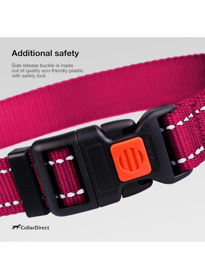 CollarDirect Reflective Dog Collar for a Small, Medium, Large Dog or Puppy with a Quick Release Buckle - Boy and Girl - Nylon Suitable for Swimming (14-18 Inch, Red) - Image 2