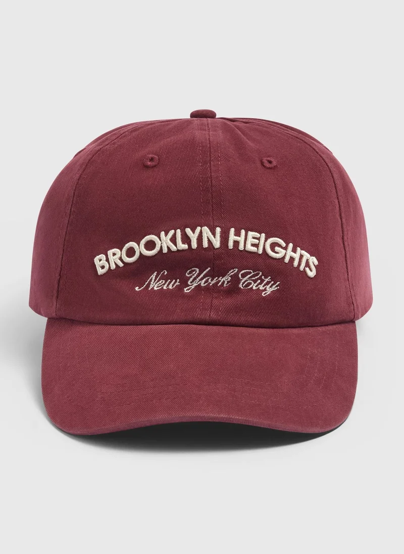 Matalan Burgundy Brooklyn Washed Cap