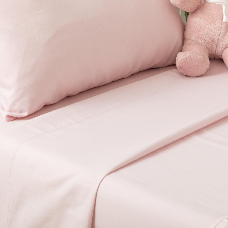 TRAMAS+ Crib and Mini Cot Sheet Set, 100% Cotton Super Soft Baby Sheets, 3-Piece Cheerful Print Bedding - (Crib-60x120m, Pink) - Image 2