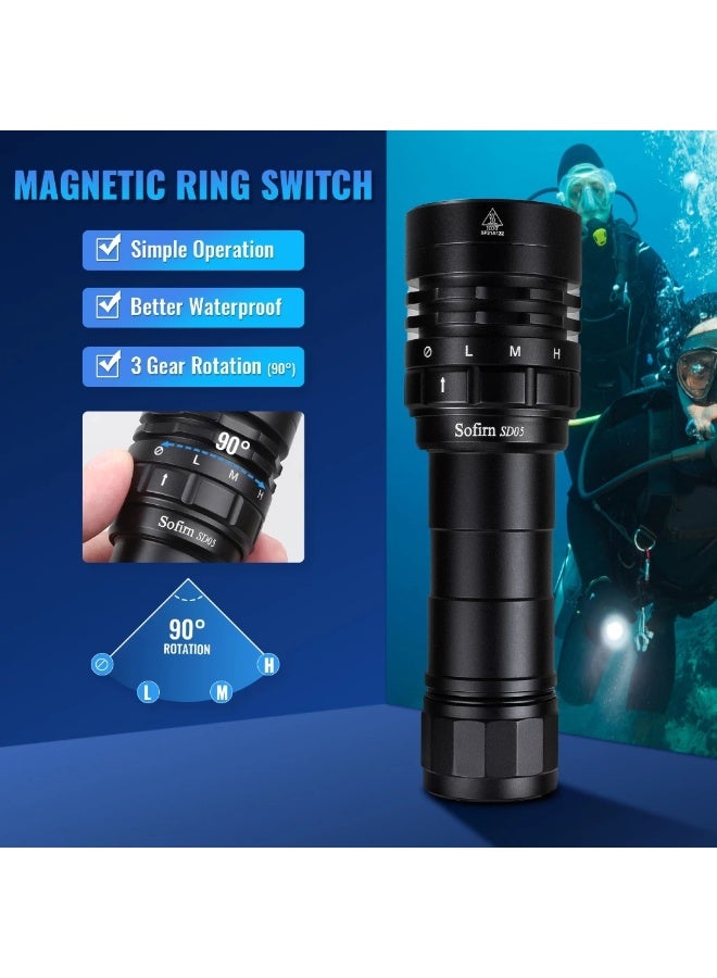 Sofirn SD05-21700 Set 6000k Super Bright 3000lm XHP50.2 LED Diving Flashlight Professional Underwater 100Meter Scuba - Image 5