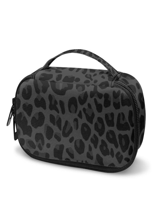 Psaytomey حقيبة تخزين الأنسولين للسفر من Psaytomey Black Leopard لمرضى السكري، تحتوي على جهاز قياس الجلوكوز وحقيبة تخزين الأنسولين وأقلام الأنسولين وشرائط اختبار سكر الدم. - Image 1