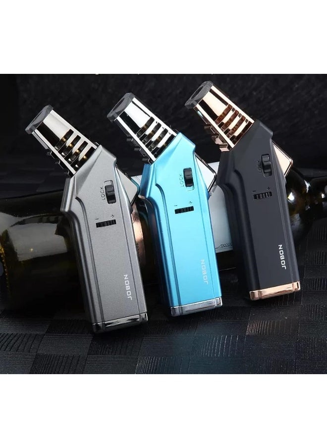 ALSAQER Alsaqer-Jobon Jet Flame Windproof Butane Gas Lighter-Bakhoor Charcoal Lighter-Jobon Torch Lighter-BBQ Lighter(Gas not Included)-(Silver)  - Image 4