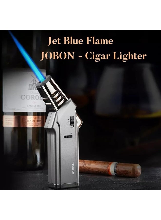 ALSAQER Alsaqer-Jobon Jet Flame Windproof Butane Gas Lighter-Bakhoor Charcoal Lighter-Jobon Torch Lighter-BBQ Lighter(Gas not Included)-(Silver)  - Image 2