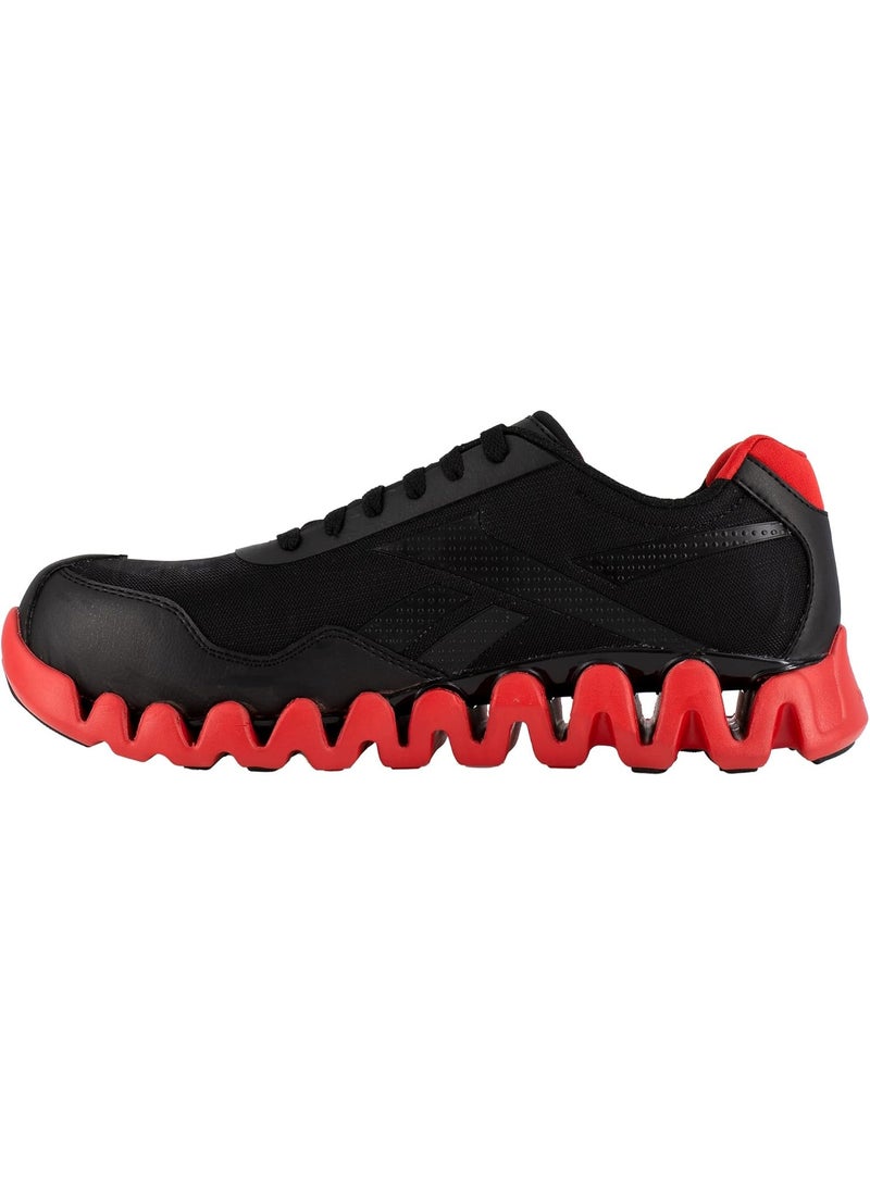 Reebok Work حذاء سلامة رجالي للعمل بمقدمة مركبة بتهوية وخفة للعمالة الصناعية أسود وأحمر - Image 4