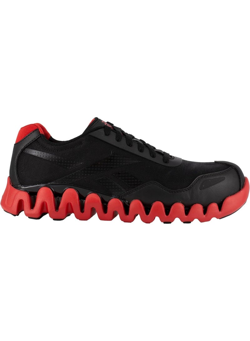Reebok Work حذاء سلامة رجالي للعمل بمقدمة مركبة بتهوية وخفة للعمالة الصناعية أسود وأحمر - Image 2