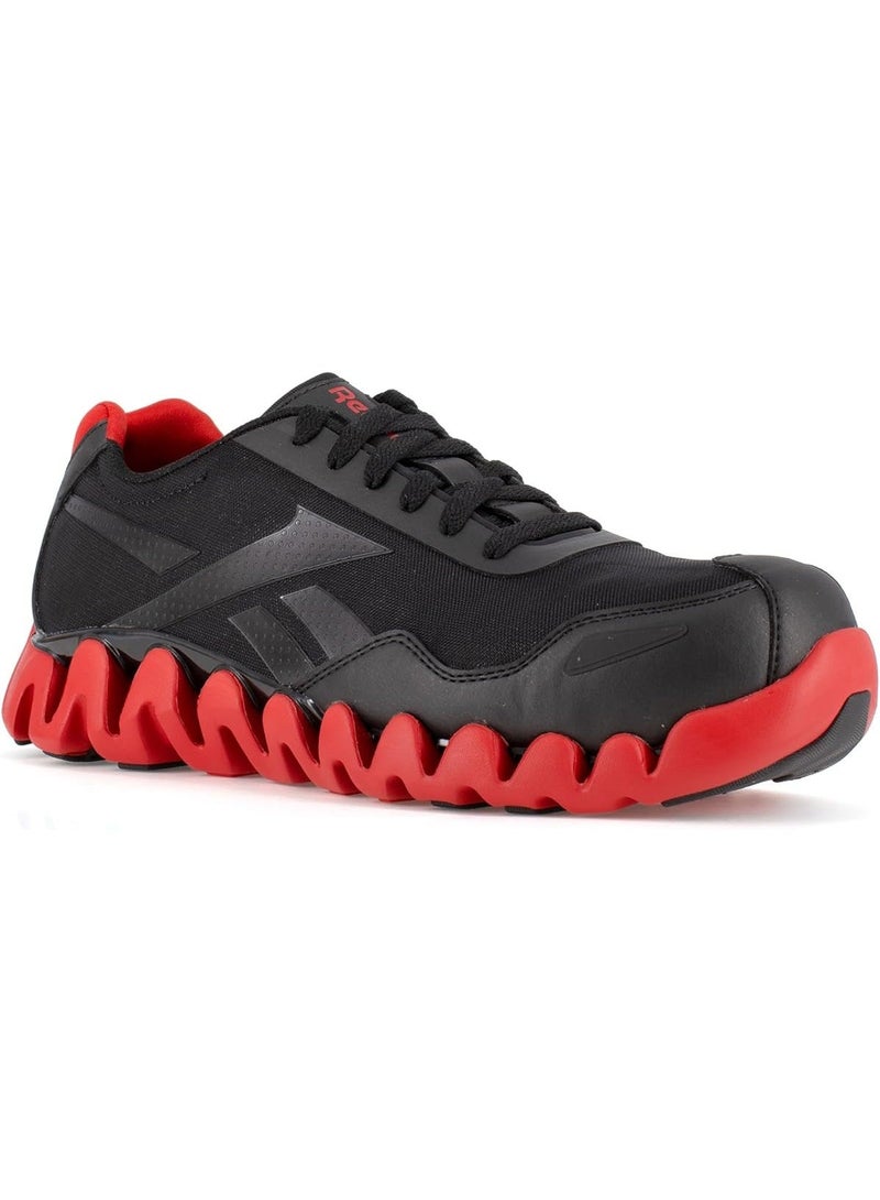 Reebok Work حذاء سلامة رجالي للعمل بمقدمة مركبة بتهوية وخفة للعمالة الصناعية أسود وأحمر - Image 1