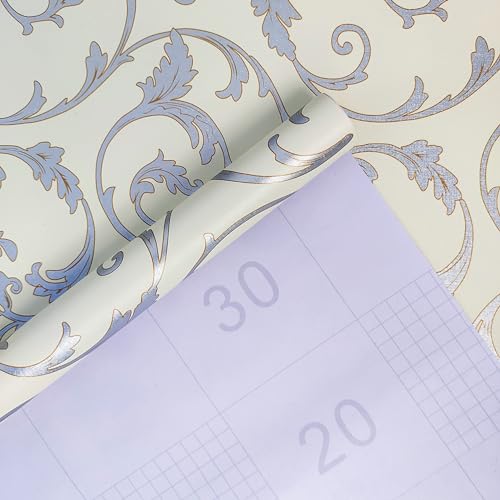 ROSASTELLA Self Adhesive Decorative Peel Stick Waterproof Damask Wallpaper Wall Decor Removable Wall Paper for Living Room Hall Decoration PVC Vinyl DIY Contact Paper 45x304cm - Image 3