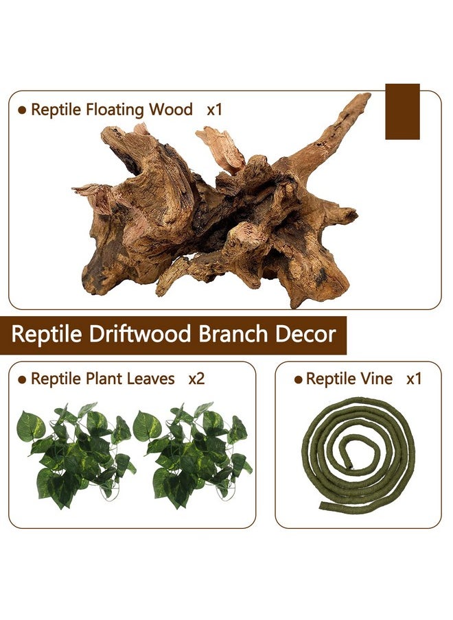 Hamiledyi Reptile Driftwood Branch Decor Terrarium Ornament Wood Climbing Natural Aquarium Driftwood Decoration For Snake Bearded Dragon Leapord Gecko Lizard Iguana Chameleon  - Image 2