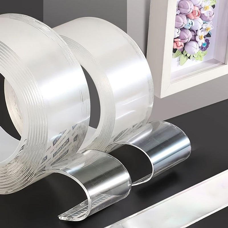 393.7 Inch Heavy Duty Double Sided Acrylic Tape 1 Roll Of Transparent Nano Tape No Residue Multi Surface Installation Permanent Adhesive Solution For Home Decoration Office Fixtures And Appliances - Image 2