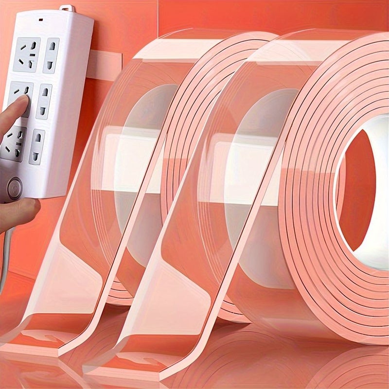 393.7 Inch Heavy Duty Double Sided Acrylic Tape 1 Roll Of Transparent Nano Tape No Residue Multi Surface Installation Permanent Adhesive Solution For Home Decoration Office Fixtures And Appliances - Image 1