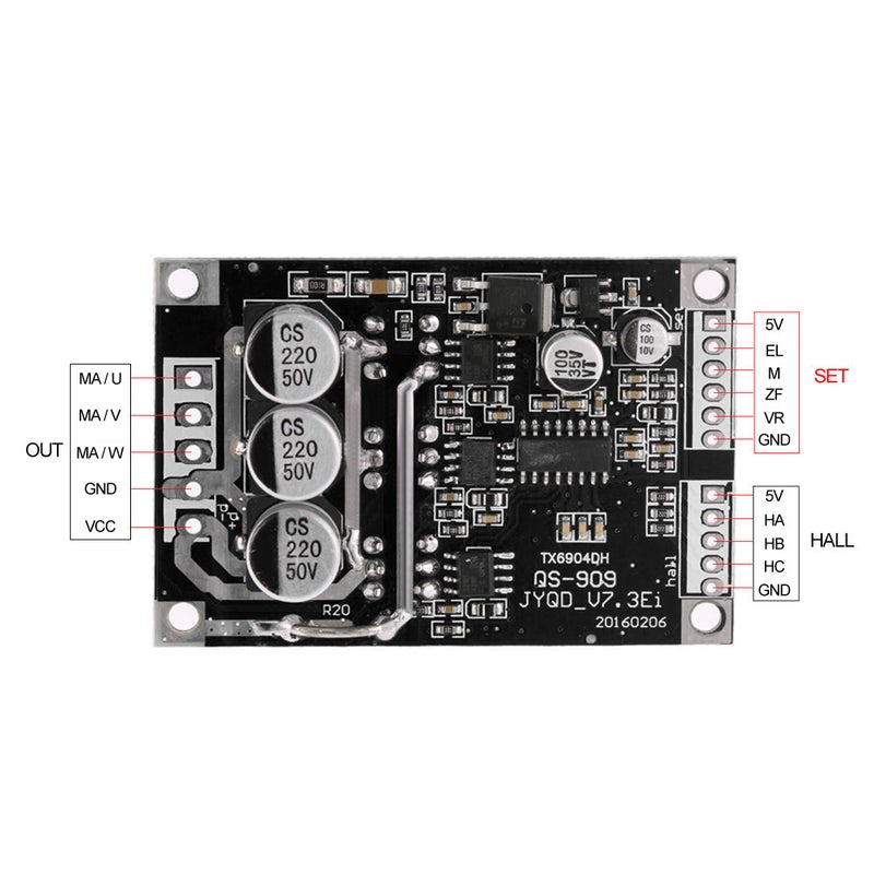 DC 12V-36V 500W Brushless Motor Controller Hall Motor Balanced Car Driver Board - Image 3