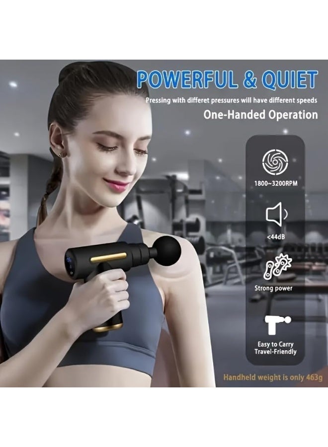 Mini electric massager, portable massage gun, fascia gun for muscle relaxation, ultra-quiet, 6 intensity levels, suitable for relieving back and neck pain - Image 2