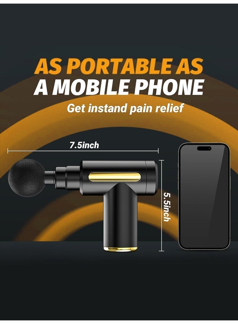 Mini electric massager, portable massage gun, fascia gun for muscle relaxation, ultra-quiet, 6 intensity levels, suitable for relieving back and neck pain - Image 3