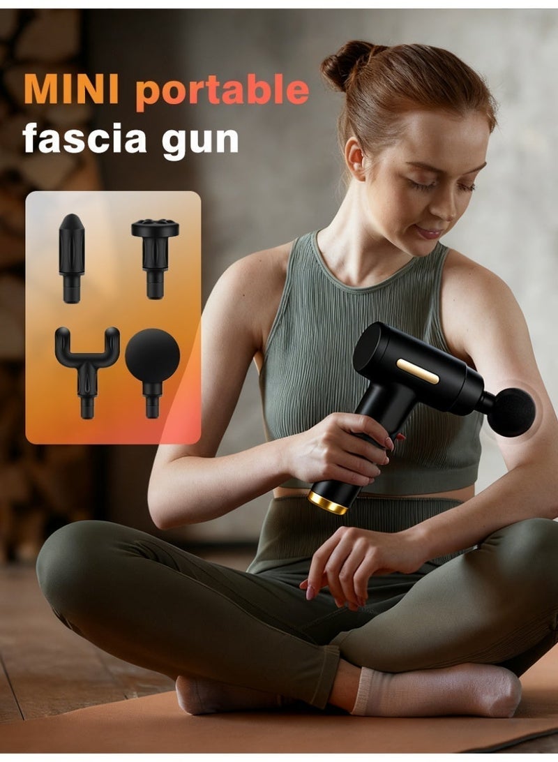 Mini electric massager, portable massage gun, fascia gun for muscle relaxation, ultra-quiet, 6 intensity levels, suitable for relieving back and neck pain - Image 4