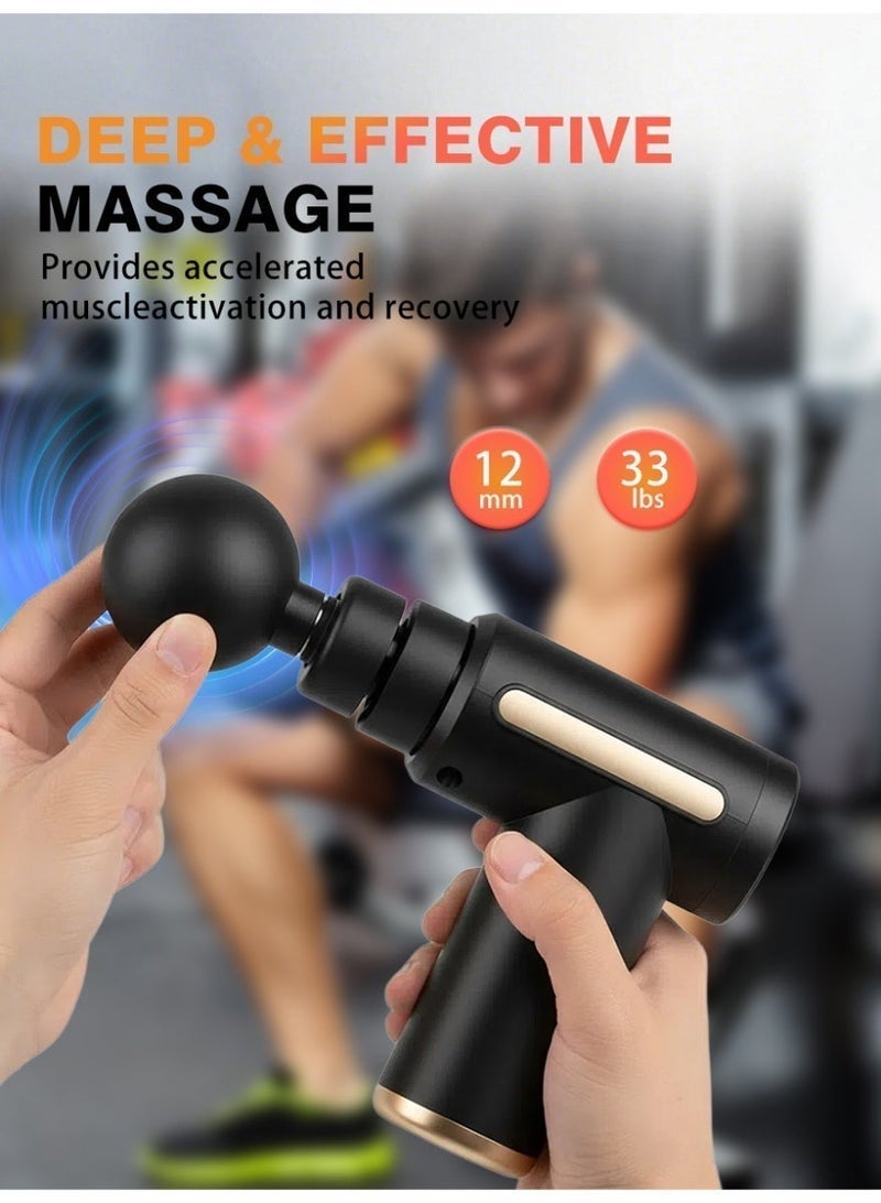 Mini electric massager, portable massage gun, fascia gun for muscle relaxation, ultra-quiet, 6 intensity levels, suitable for relieving back and neck pain - Image 5