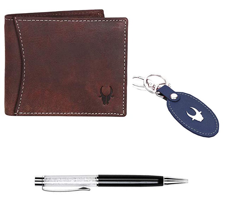 WildHorn Gift Hamper for Men I Leather Wallet, Keychain & Pen Combo Gift Set I Gift for Friend, Boyfriend,Husband,Father, Son etc - Image 1