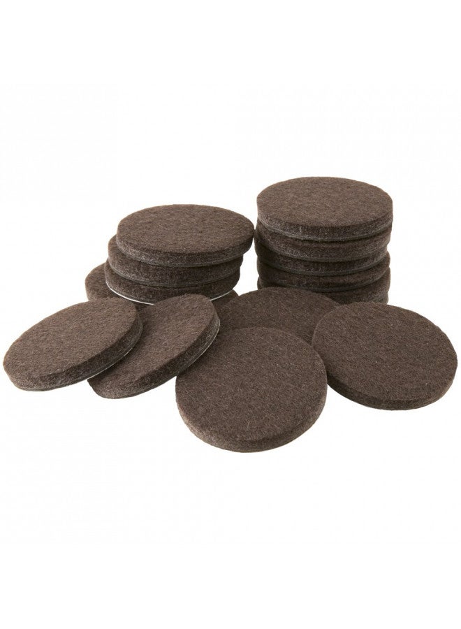 SoftTouch 1" Round Heavy-Duty Self-Stick Felt Furniture Pads - Protect Surfaces from Scratches & Damage, Brown (16 Pack) - Image 1