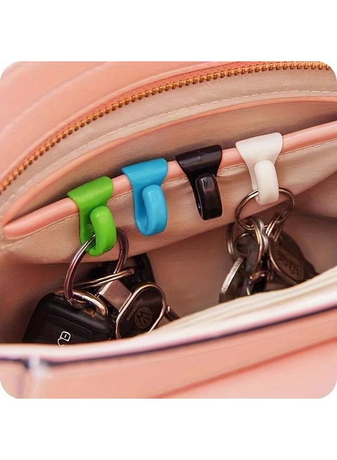 4 Key Anti Lost Hooks 2 Black 2 White Space Saving Plastic Design For Home And Car - Image 2