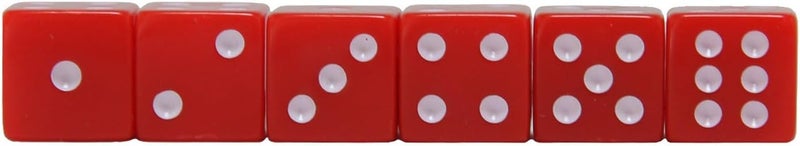 WE Games 100-Piece Red Opaque Square Cornered 16mm Six-Sided Dice Set - Perfect for Farkle, Liars Dice, Bunco & More - Image 3