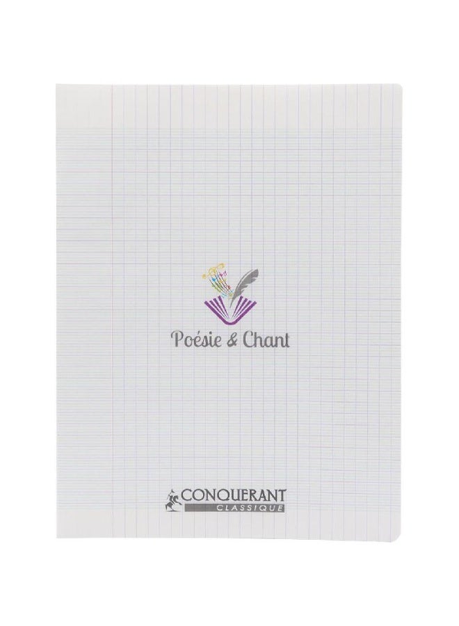 كونكويرانت دفتر (سييس) شعر وأغاني ٢٤ × ​​٣٢ سم، ١٤٠ صفحة، مسطر مربع (فرنسي) شفاف - Image 1