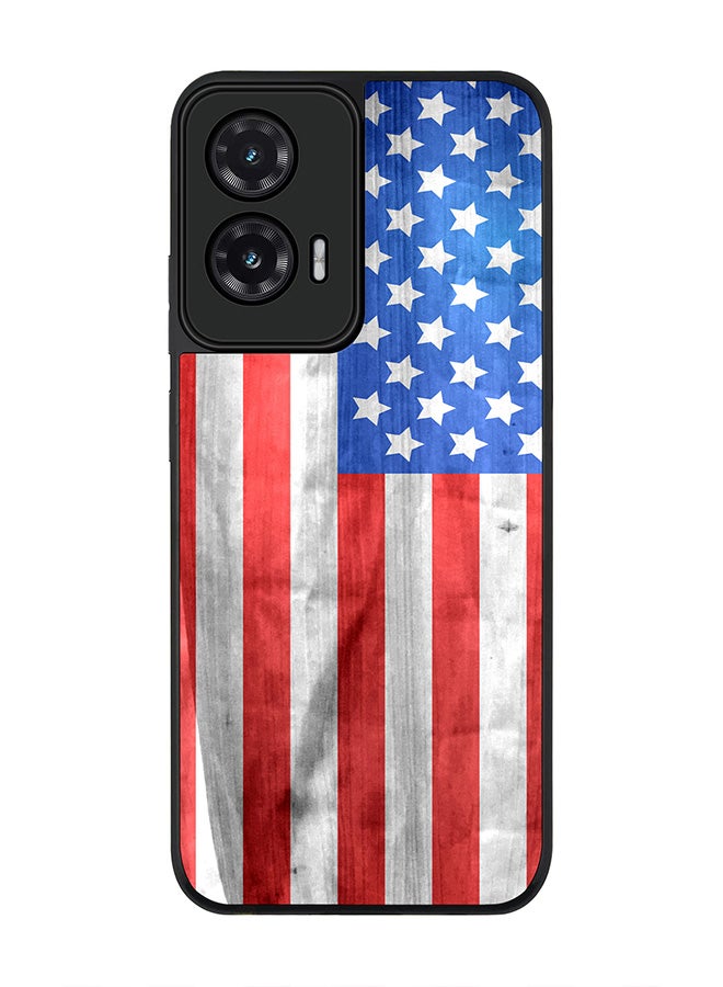For Motorola Moto G35 Case,Slim fit Camera Protection, Shockproof Thin Phone cover  - USA Grunge Flag