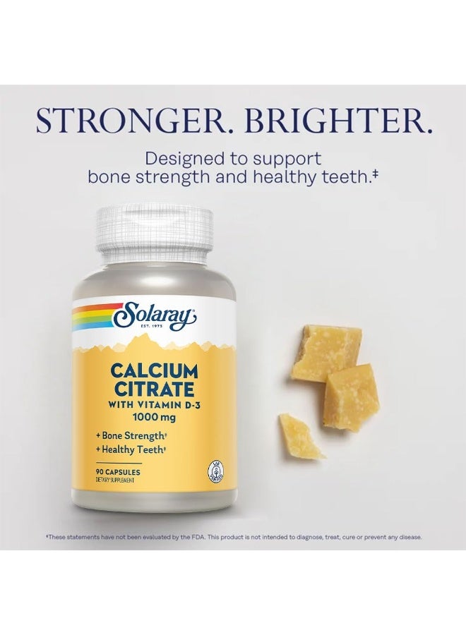 SOLARAY Calcium Citrate 1000mg with Vitamin D3 – Bone & Muscle Support Supplement – 90 Vegan Capsules - Image 5