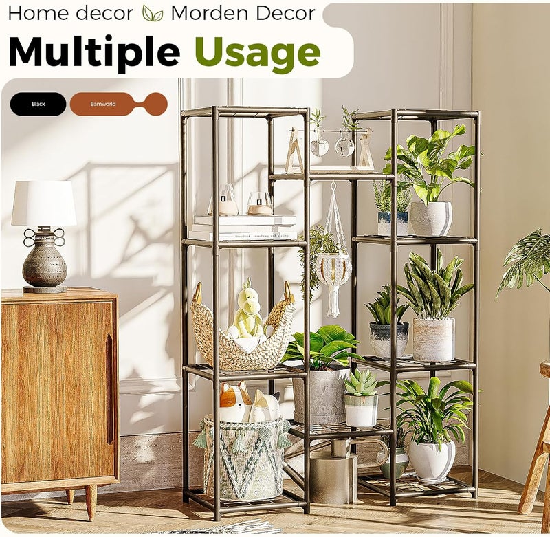 Bamworld Plant Stand Outdoor Metal Plant Shelf for Multiple Plants Large Plant Holder Waterproof for Garden Living Room Patio Morden Home Decor Gardening Gifts - Image 5
