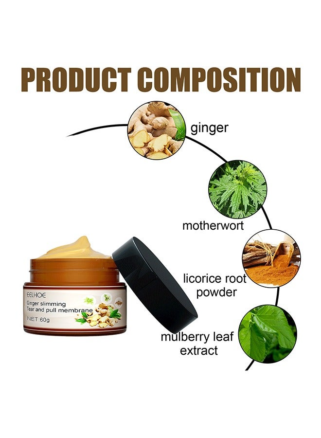 EELHOE Ginger slimmingTear and pull membrane-Body Slimming Hot Cream -Ginger Chili Fat Burning for Belly, Cellulite Treatment for Thighs, Legs, Abdomen, Arms and Buttocks 60g - Image 3