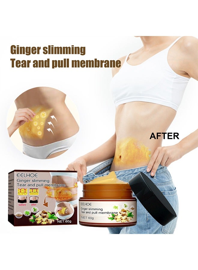 EELHOE Ginger slimmingTear and pull membrane-Body Slimming Hot Cream -Ginger Chili Fat Burning for Belly, Cellulite Treatment for Thighs, Legs, Abdomen, Arms and Buttocks 60g - Image 2