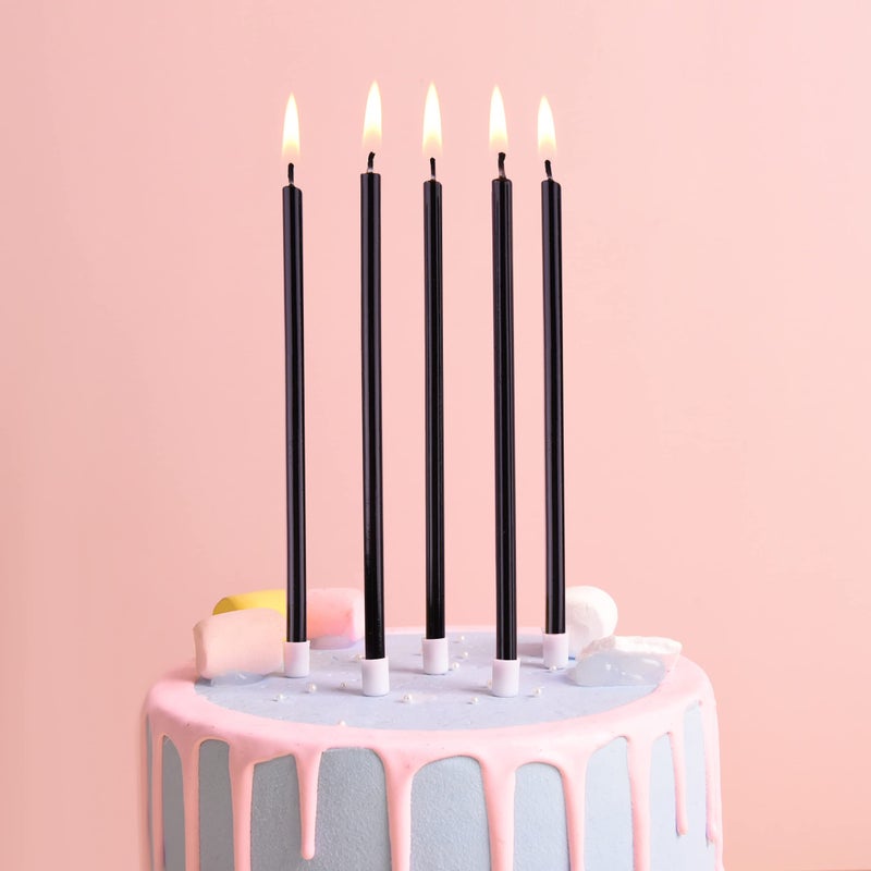 PHD CAKE Black Long Thin Birthday Candles, Cake Candles, Birthday Parties, Wedding Decorations, Party Candles - Image 2