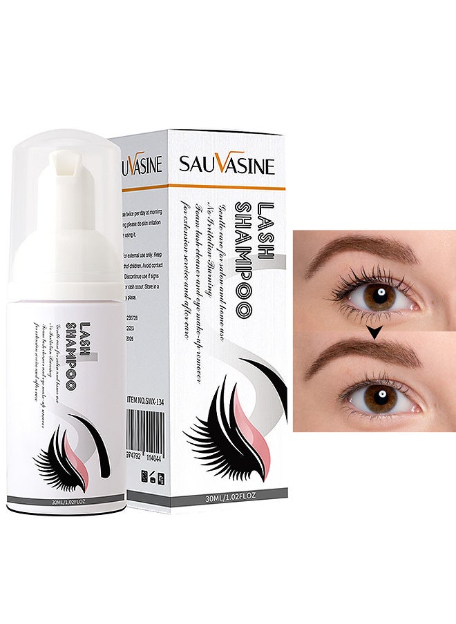 SAUVASINE - Lash Shampoo, Eyelash Extension Cleanser, Lash Extensions Shampoo For Eyelash Care, Calm And Oil Balancing Eyelash Extension Shampoo For Salon And Home Use 30ML - Image 1