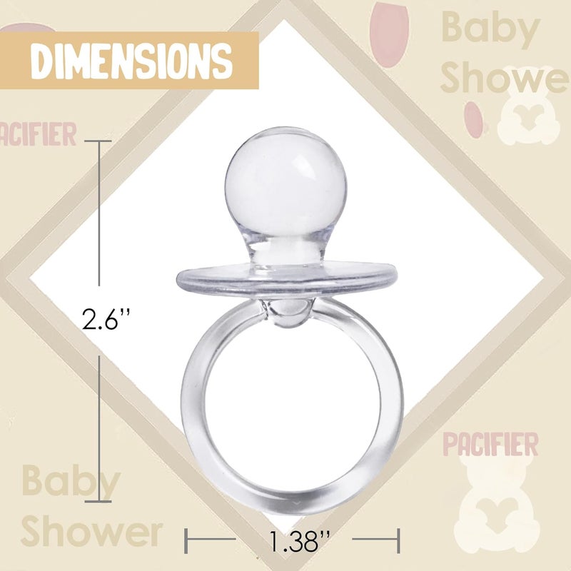 EVER SHINE Evershine Baby Pacifier 2.5" Baby Shower Favors Decoration (Clear, 36 Count) - Image 2