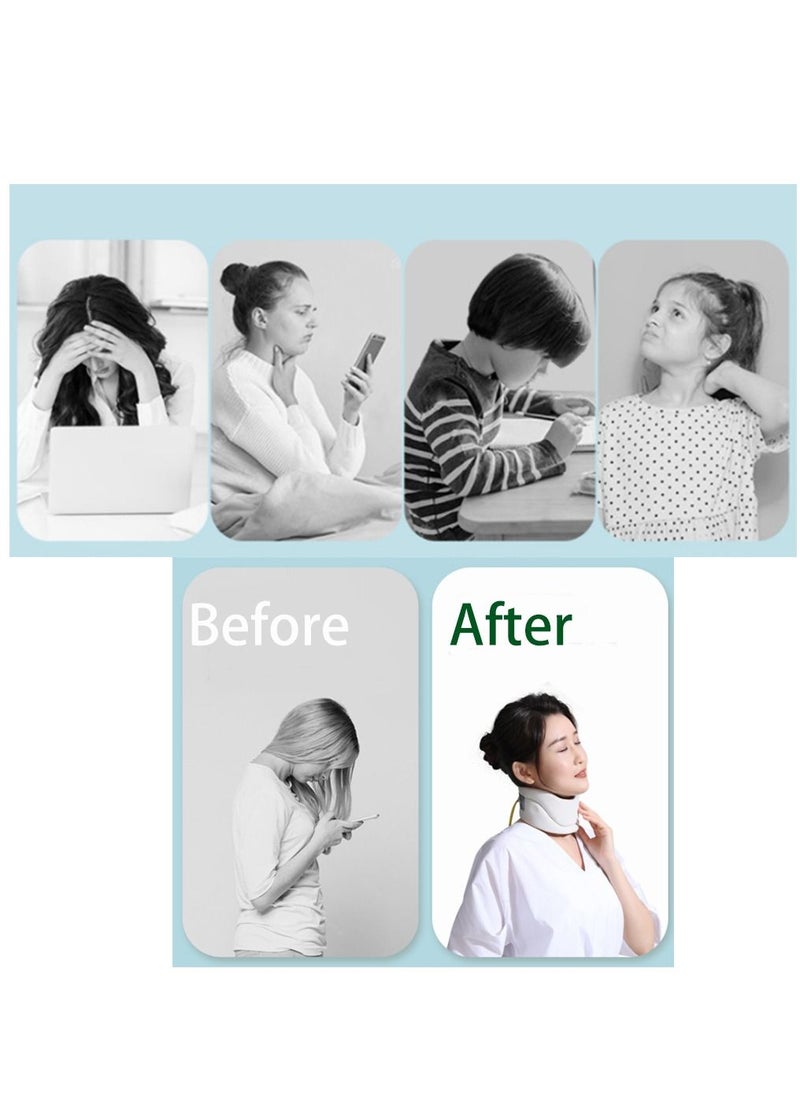 Hnos - Cervical Vertebra Relief Neck Support Brace White   Soft Collar Comfortable for long time use Suitable for Adults 46cm Perimeter - Image 1