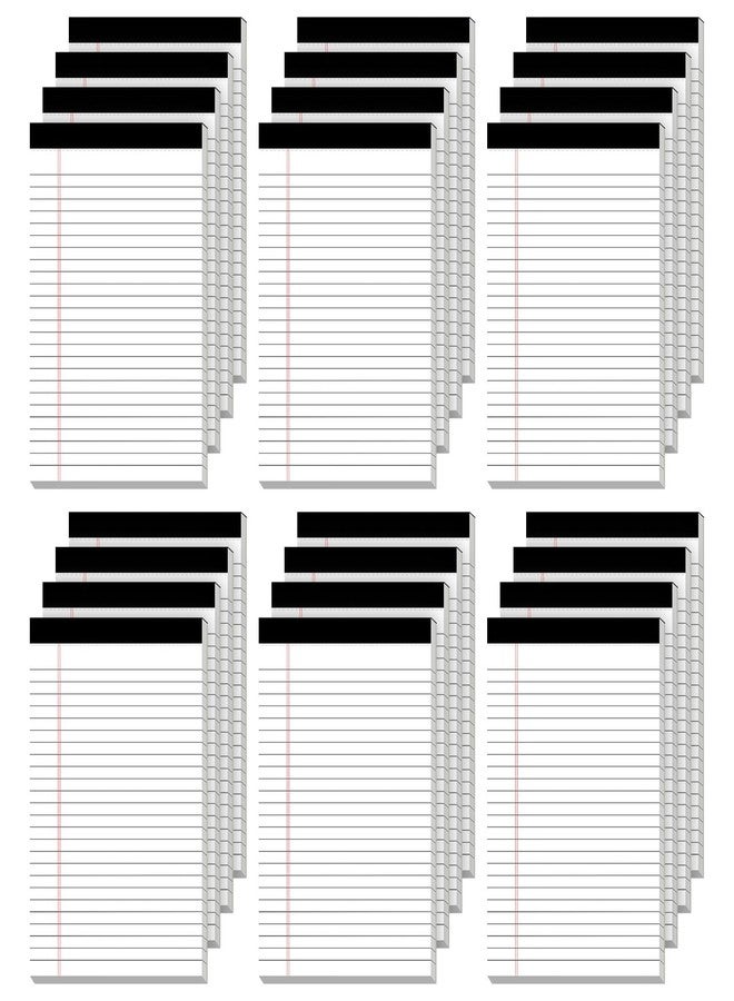 Nichela 24 Pack of Legal Pad Writing Pads 5" x 8" Notepad 80gsm Recycled Paper Small Legal Pads 25 Lines Note Pads Perforated Legal Pads 120 Pages Single-Sided Printed Legal Pads for School, College, Office - Image 1