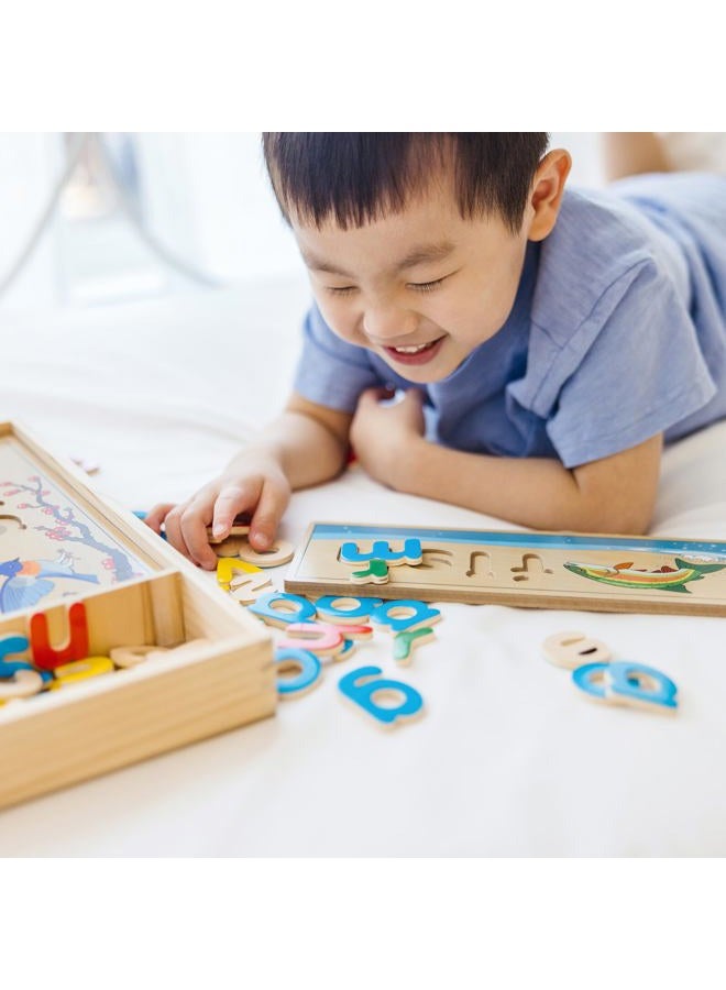 Melissa & Doug See & Spell Wooden Educational Toy With 8 Double-Sided Spelling Boards and 64 Letters - Preschool Learning Activities, See & Spell Learning Toys For Kids Ages 4+ - Image 2