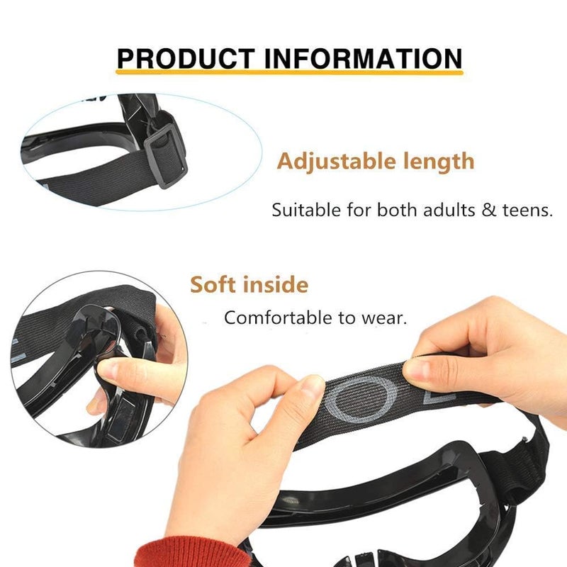 Stadash Motocross Goggles for Adults, ATV/Dirt Bike Racing Transparent Motorcycle Goggles with Adjustable Strap, UV Protection Windproof Biker Glasses for Off-Road, Ski, Snowboarding, Cycling, Black - Image 2