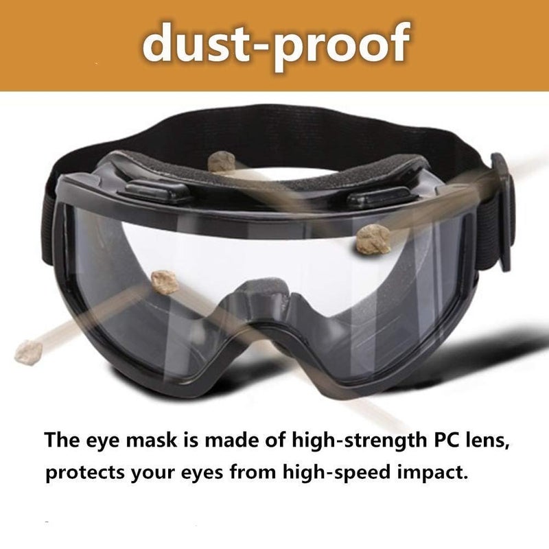 Stadash Motocross Goggles for Adults, ATV/Dirt Bike Racing Transparent Motorcycle Goggles with Adjustable Strap, UV Protection Windproof Biker Glasses for Off-Road, Ski, Snowboarding, Cycling, Black - Image 3