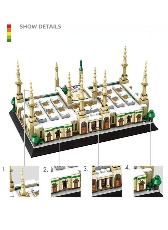 wange 4228 Prophet's Mosque  Masjidal Madinah Islamic Ornaments Muslim Blocks Set Best Eid Milad ul-Nabi (Mawlid, Milad-un-Nabi）Gift for Boys Kids Adult - Image 3