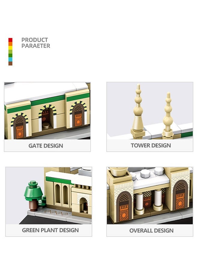 wange 4228 Prophet's Mosque  Masjidal Madinah Islamic Ornaments Muslim Blocks Set Best Eid Milad ul-Nabi (Mawlid, Milad-un-Nabi）Gift for Boys Kids Adult - Image 4