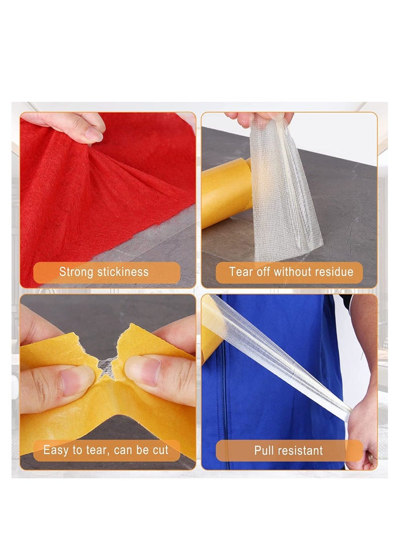 Captaintech Grippers for Mats on Carpet Carpet Grippers for Rugs on Top of Carpet Corner Rug Grippers for Laminate Floor Rug Grippers for Hardwood Floors Furniture Anti Slip Mat Grippers 4cm x 20m (1 Roll) - Image 3